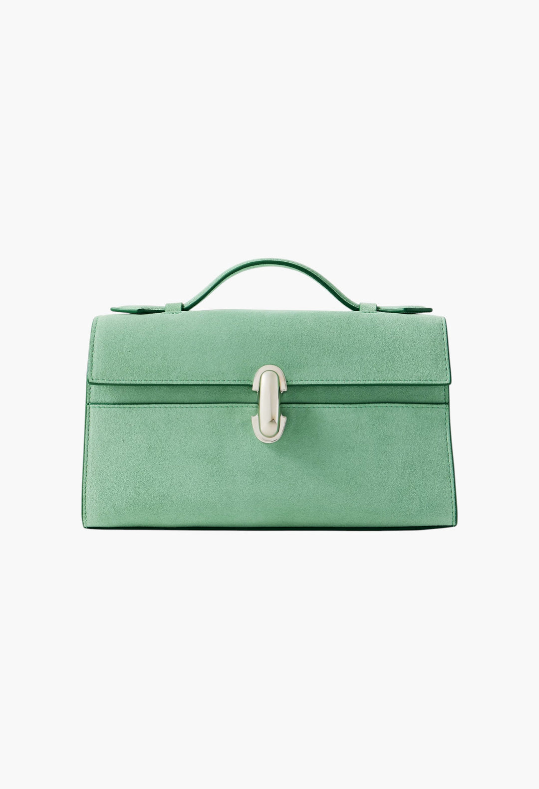 Turquoise - Symmetry Pochette Suede Tote - GLAM MODA