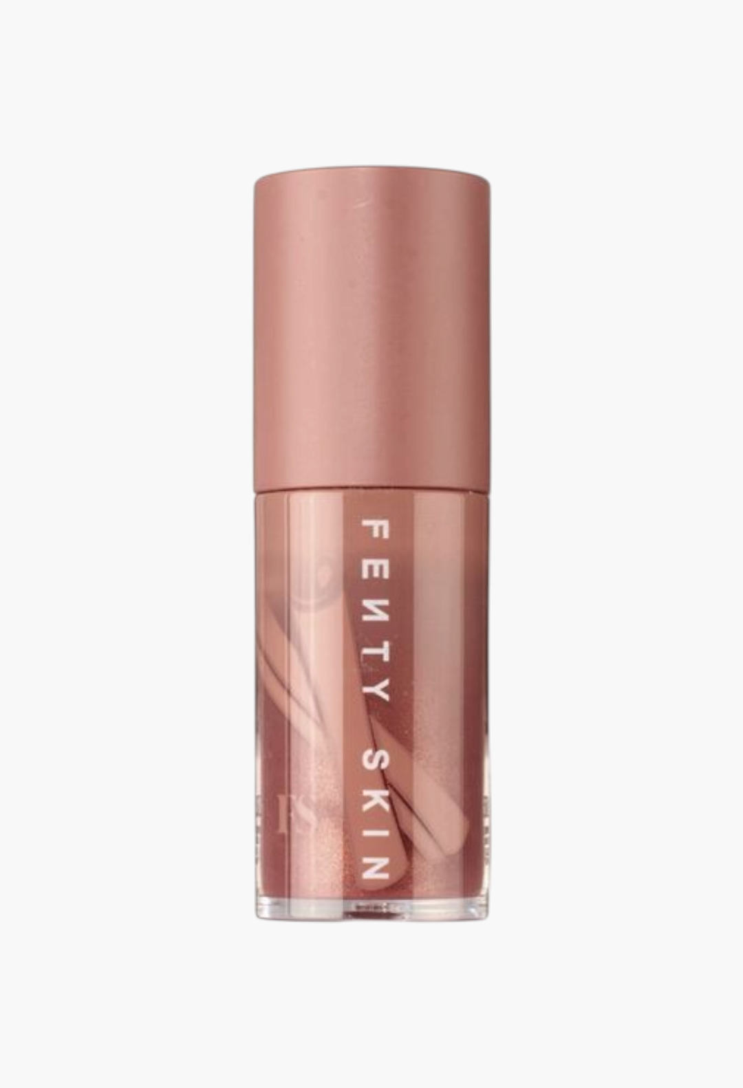 GLAM MODA Fenty Skin Fenty Treatz hydrating lip oil in Cinnamon Sugar with a mauve-toned tint and doe-foot applicator