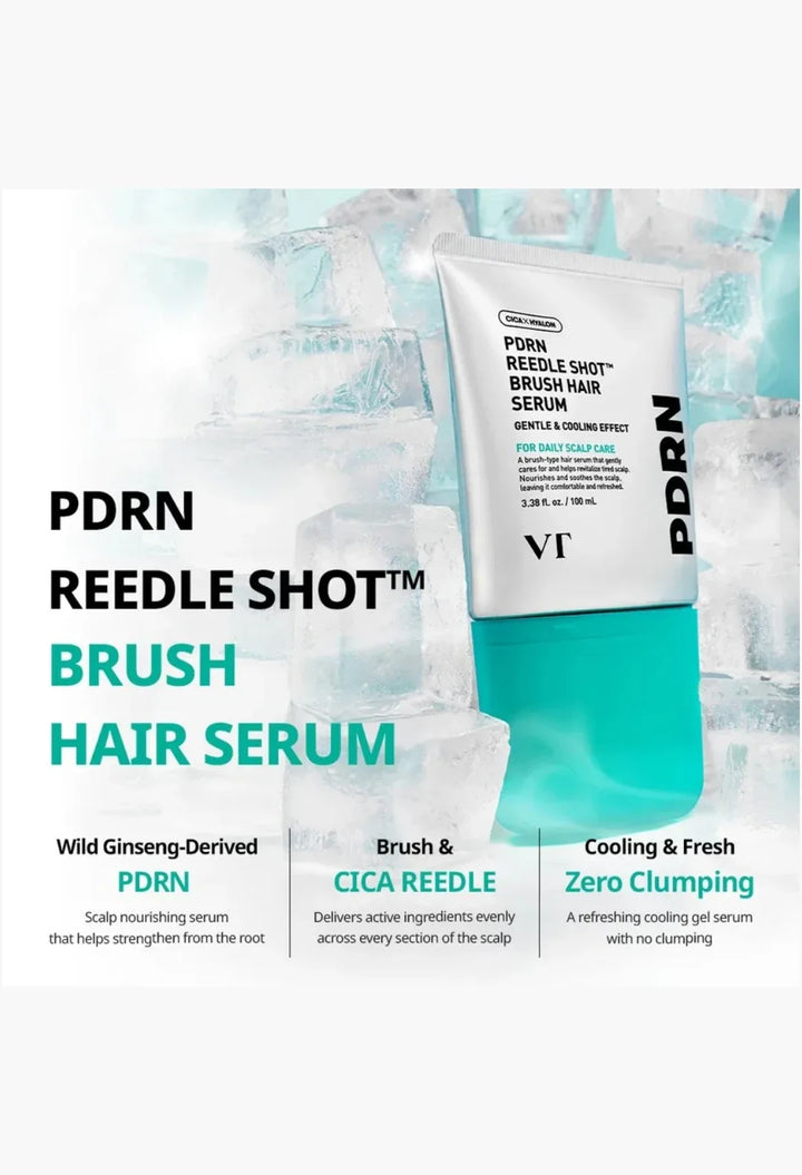 VT - PDRN Reedle Shot Brush Hair Serum 2pcs Bundle Set