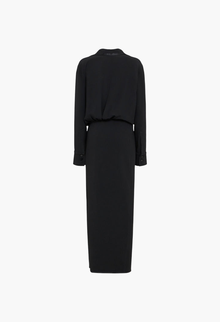Viscose Blend V-Neck Long Dress - GLAM MODA