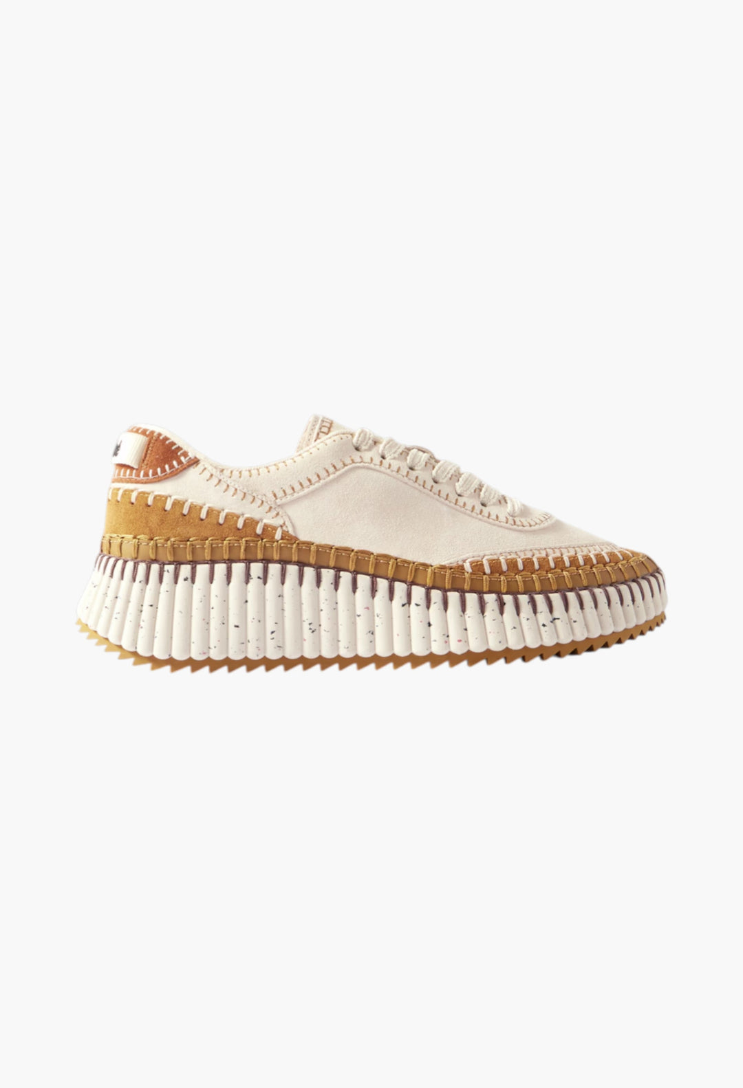 White - Nama Embroidered Leather-Trimmed Suede Sneakers - GLAM MODA
