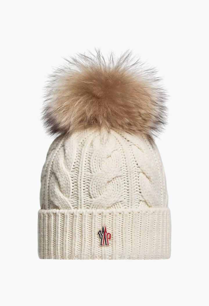 Wool & Cashmere Beanie With Pom Pom - GLAM MODA