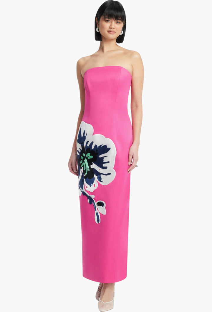 Appliqué Floral Maxi Dress - GLAM MODA