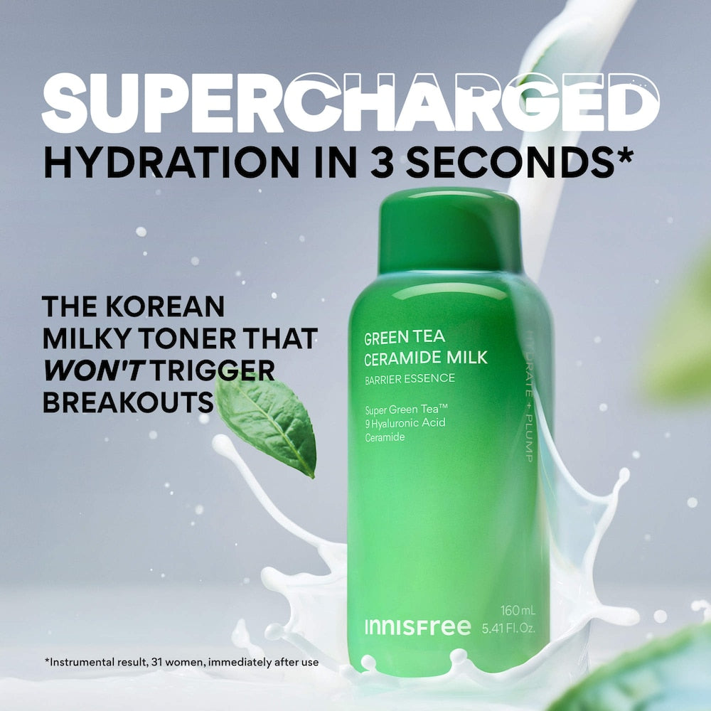 Green Tea Ceramide Milk Toner for Hydration & Barrier Repair - GLAM MODA