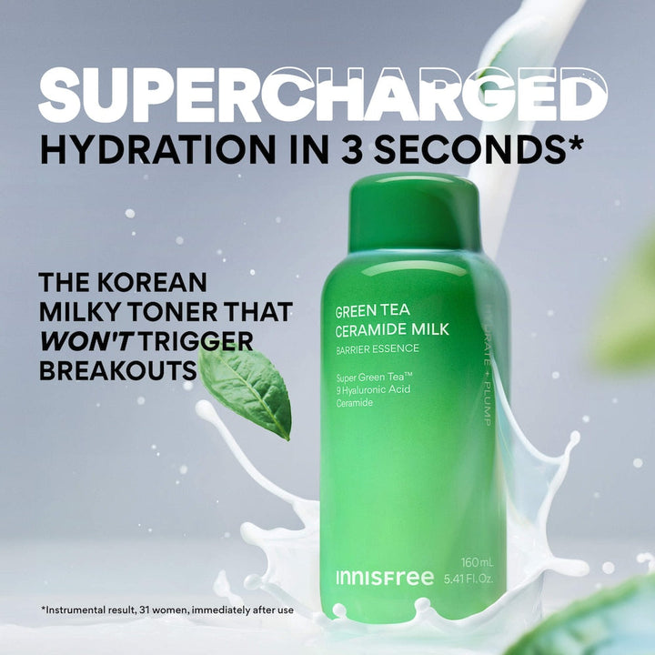 Green Tea Ceramide Milk Toner for Hydration & Barrier Repair - GLAM MODA