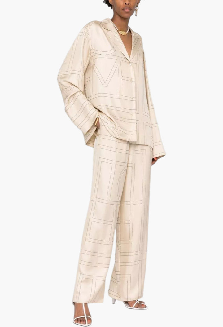 Monogram Silk Shirt - GLAM MODA