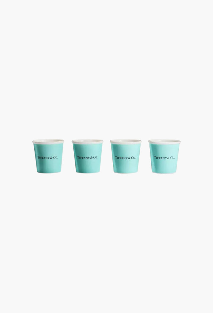 Tiffany Espresso Cups In Bone China, Set Of Four - GLAM MODA