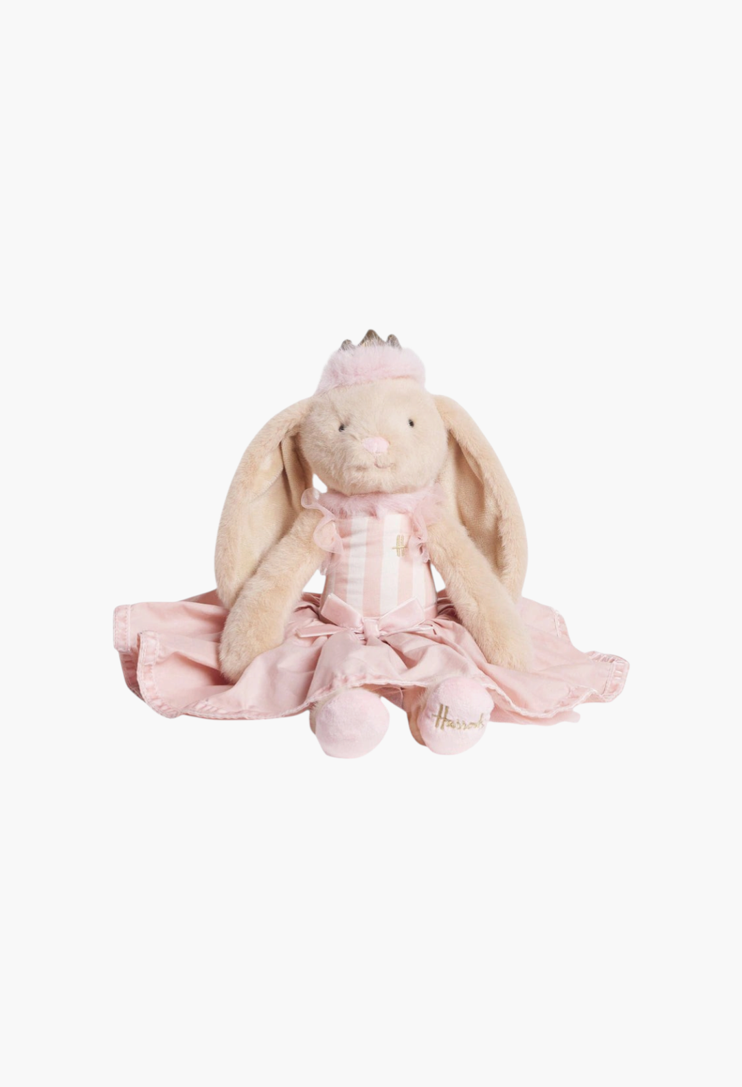 GLAM MODA ballerina bunny plush toy wearing a pink tutu and crown, perfect for festive Christmas decor.