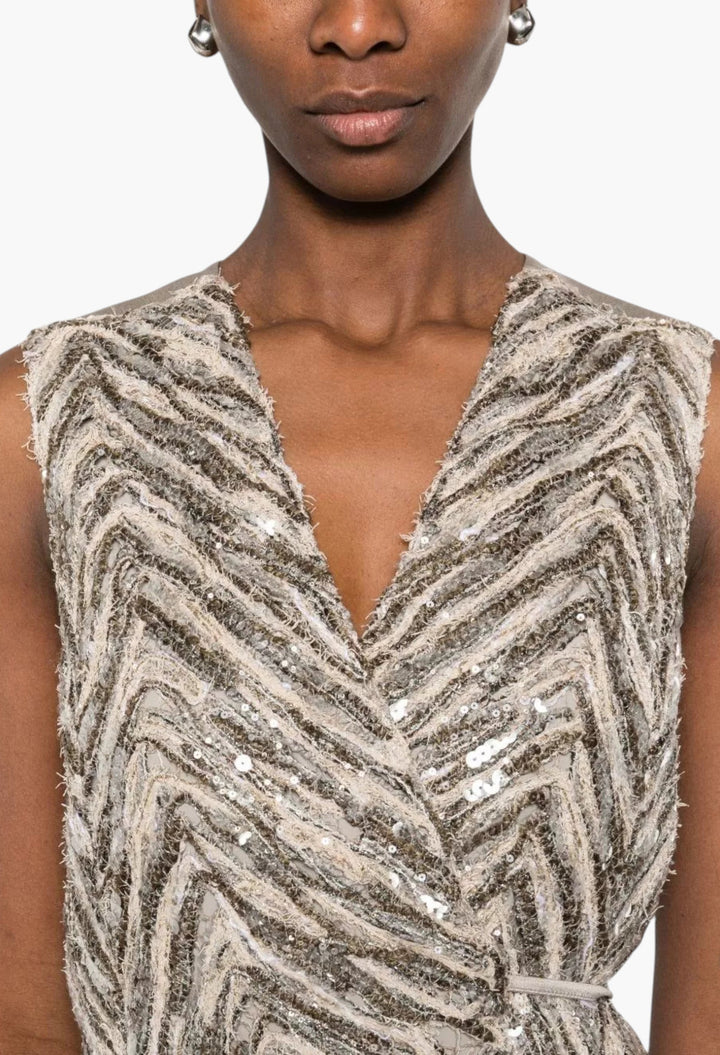 Embroidered Silk Vest - GLAM MODA