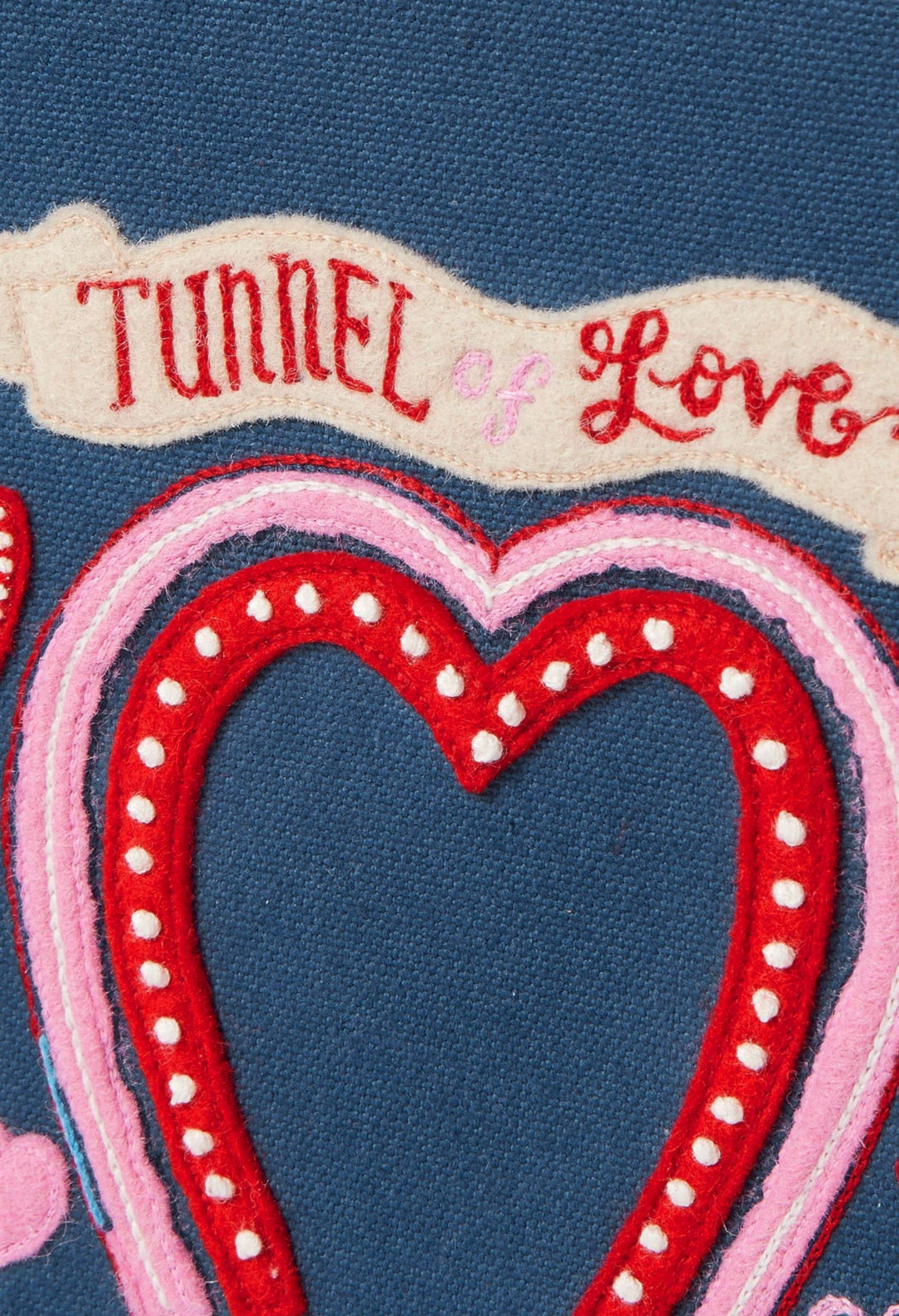 Tunnel Of Love Embroidered Appliquéd Canvas Clutch - GLAM MODA