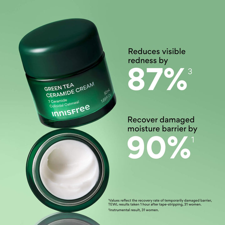 Green Tea Ceramide Cream for Redness & Barrier Repair - GLAM MODA