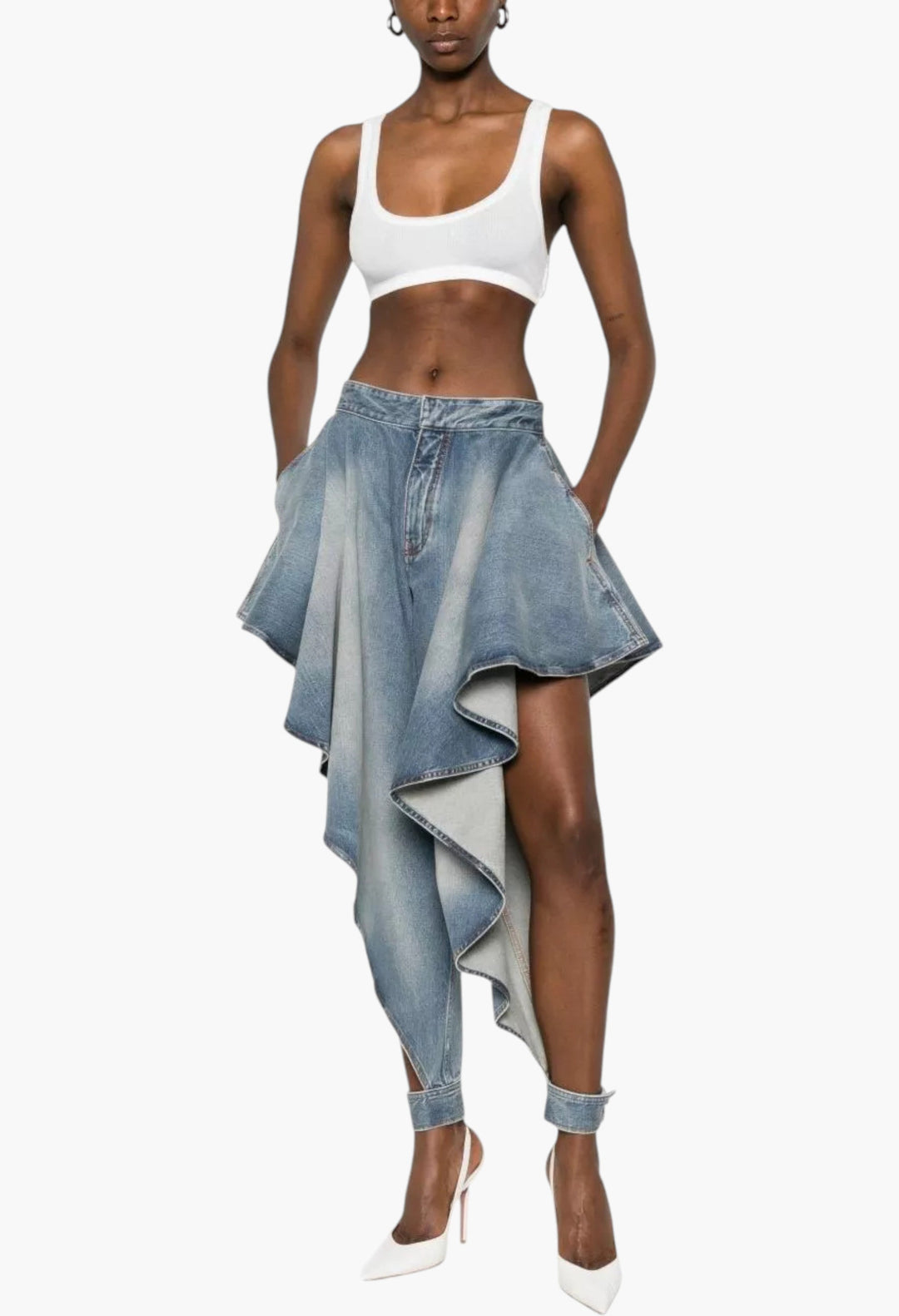 Panelled Denim Jeans - GLAM MODA