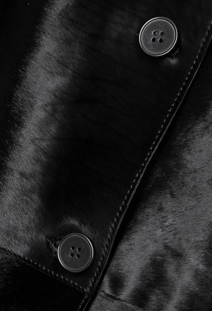 Paneled Cow Hair Coat - GLAM MODA