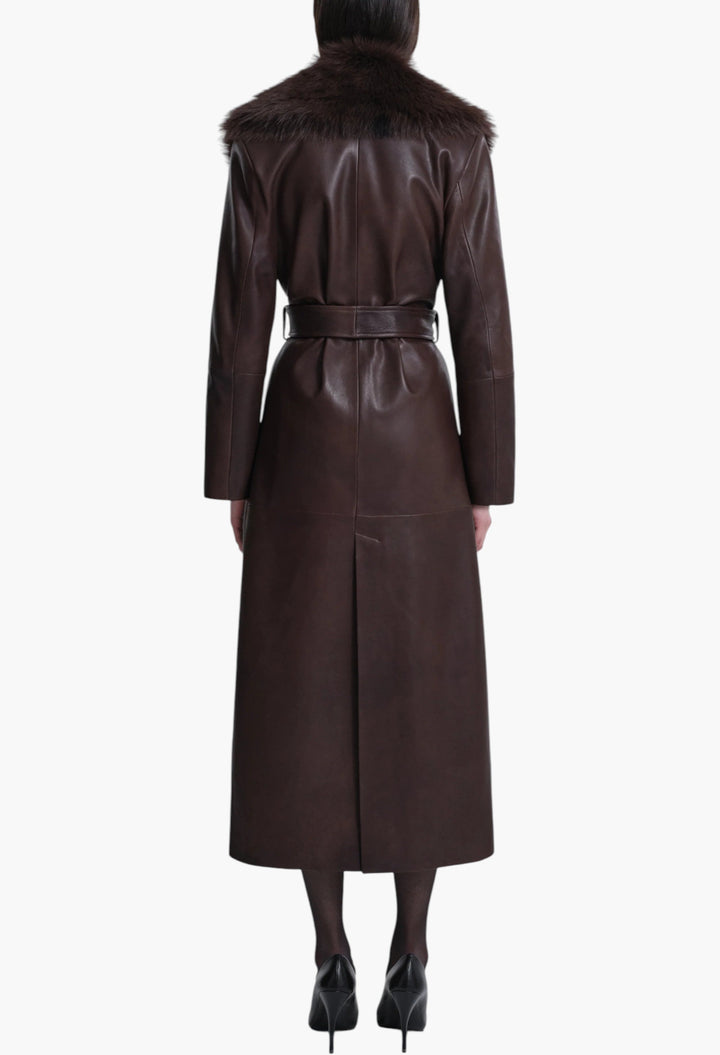 Dakota Glamorous Leather Coat - GLAM MODA