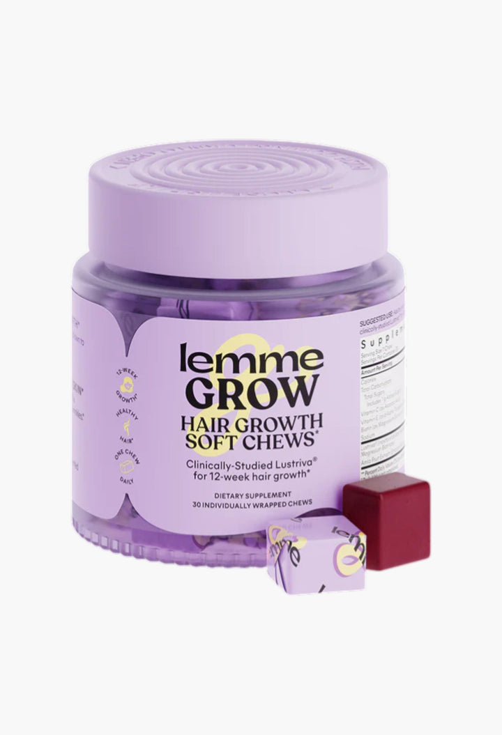 Lemme Grow Soft Chews - Hair Growth & Skin Support - Clinically Studied Lustriva - Mixed Fruit Flavor - GLAM MODA