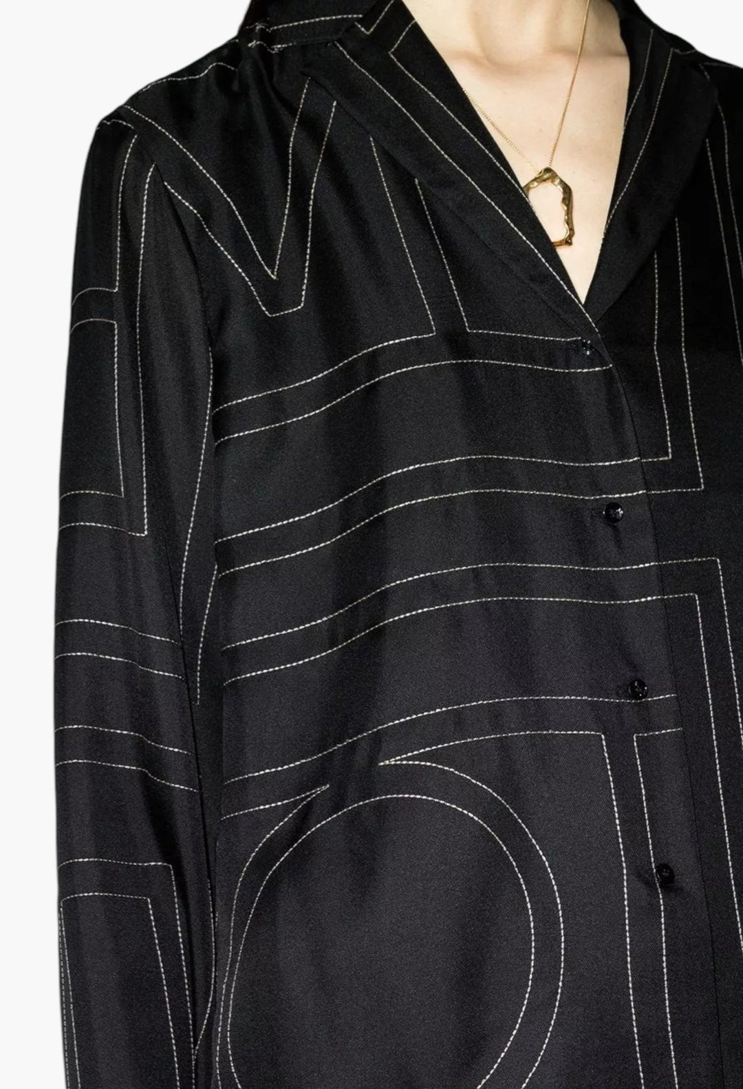Monogram Silk Shirt - GLAM MODA