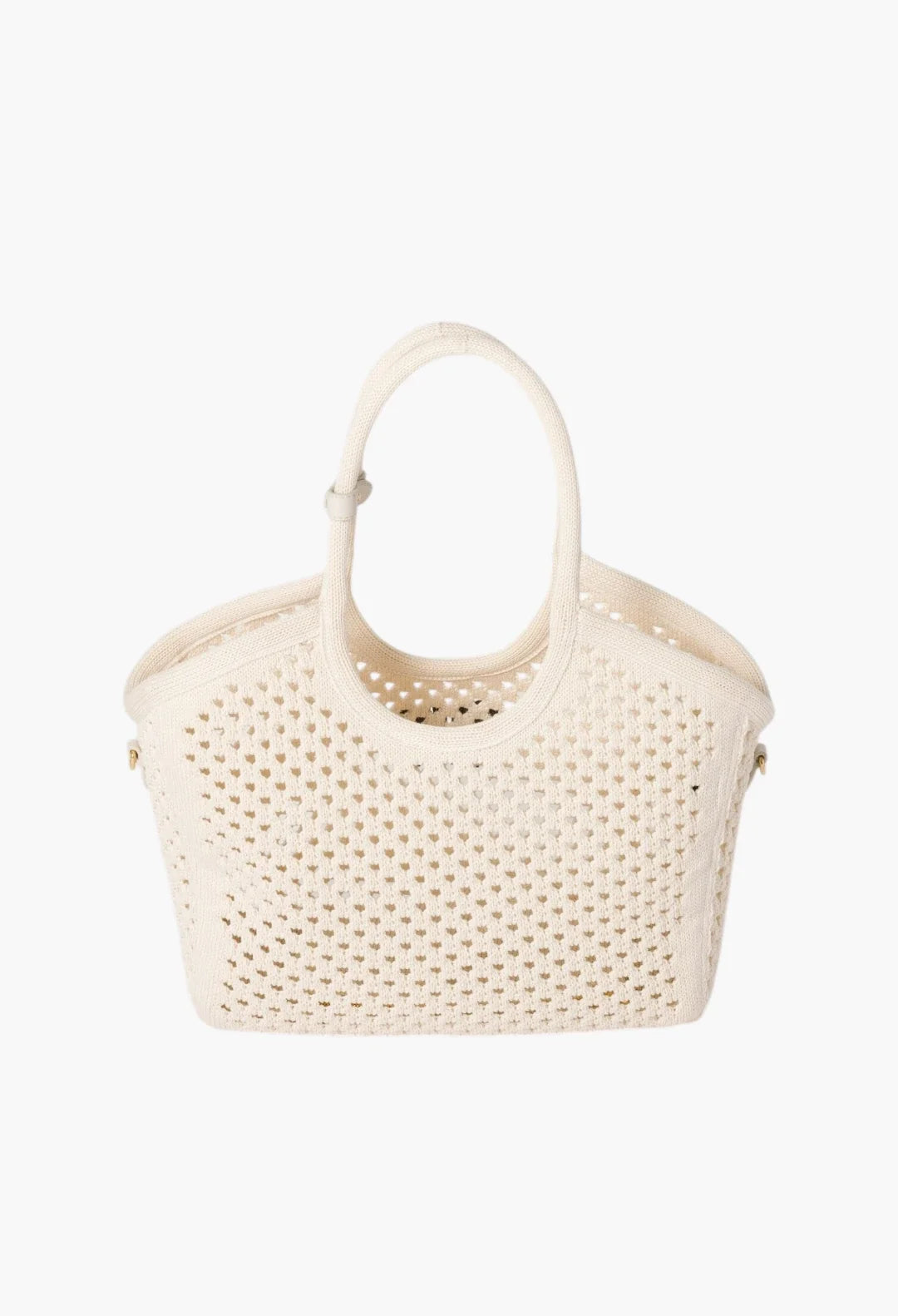 Chalk White/Black - IVY Cotton Mesh Tote Bag