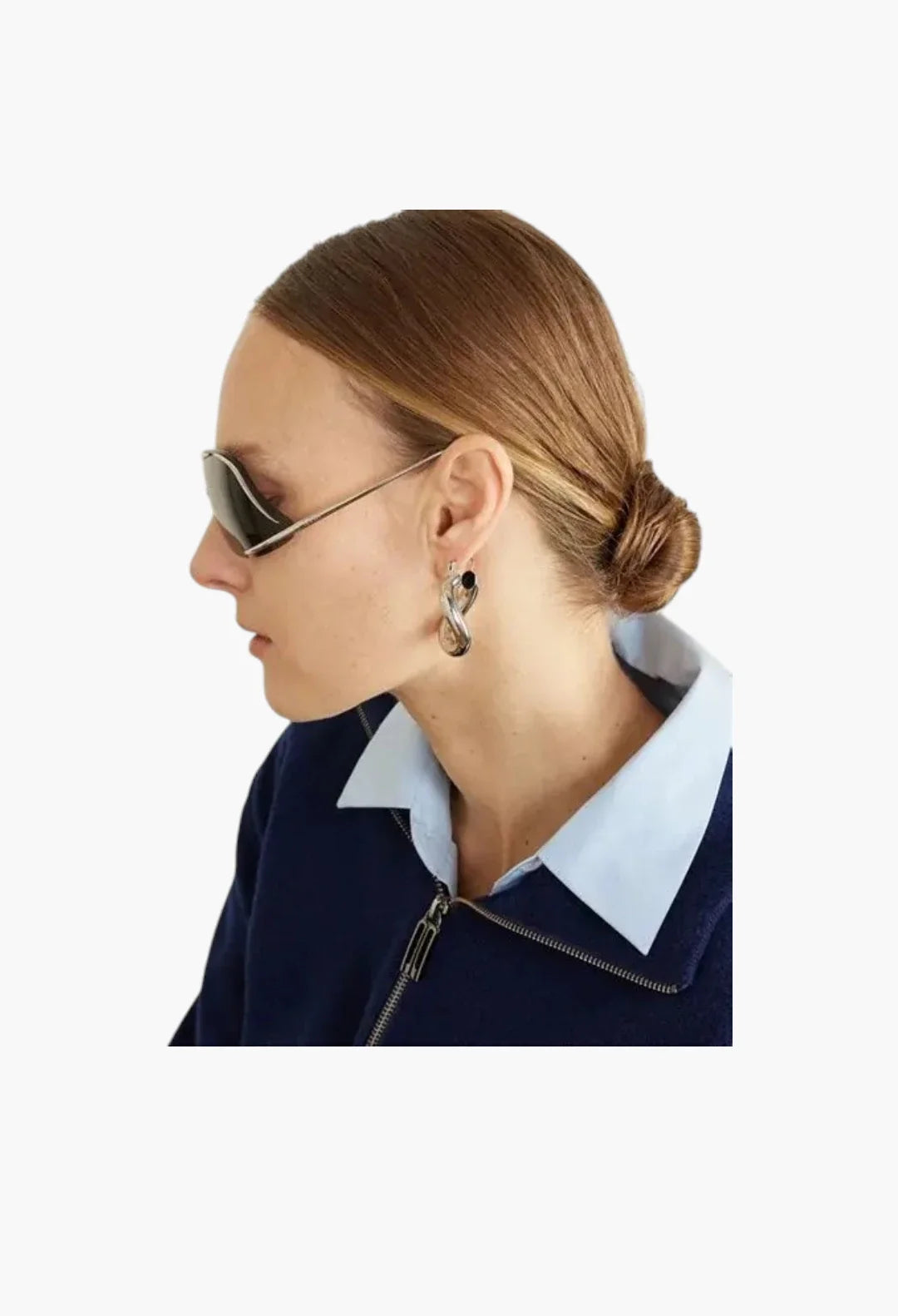 Signature D-Frame Silver-Tone Sunglasses