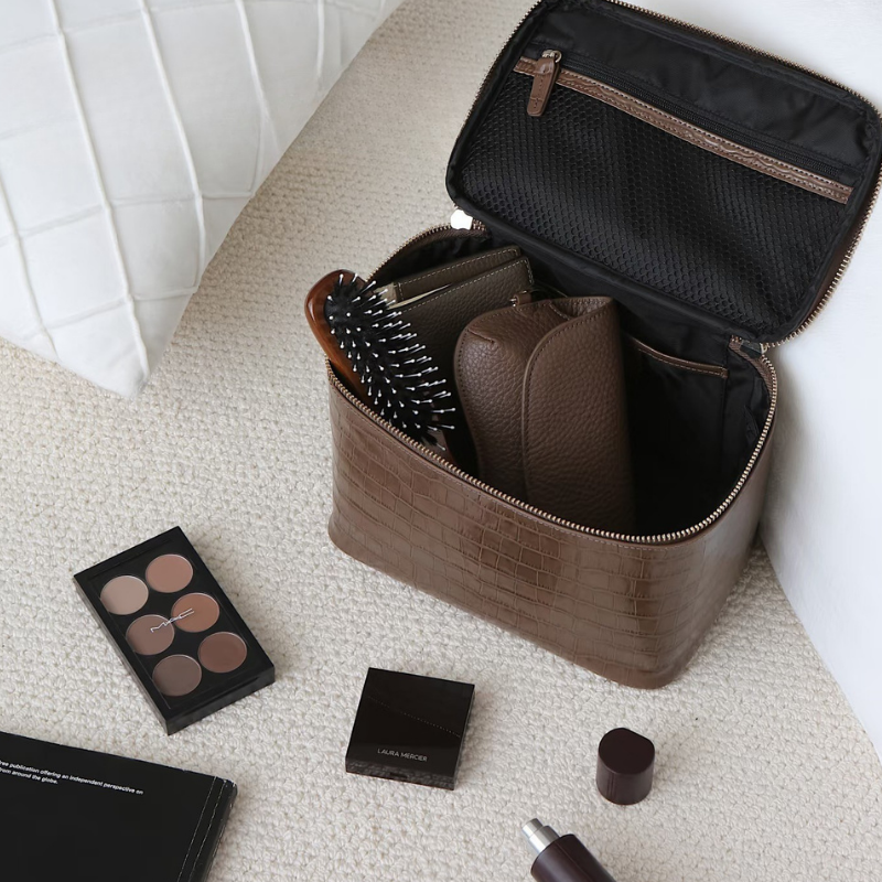 Croc Vanity Case Amber - GLAM MODA
