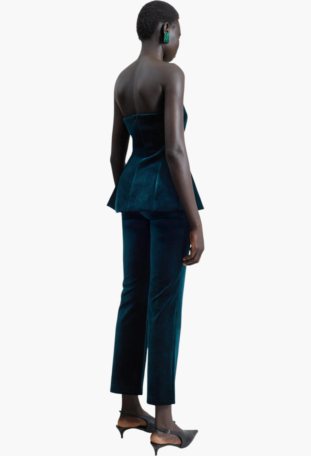 Laila Velvet Trousers - Deep Green - GLAM MODA