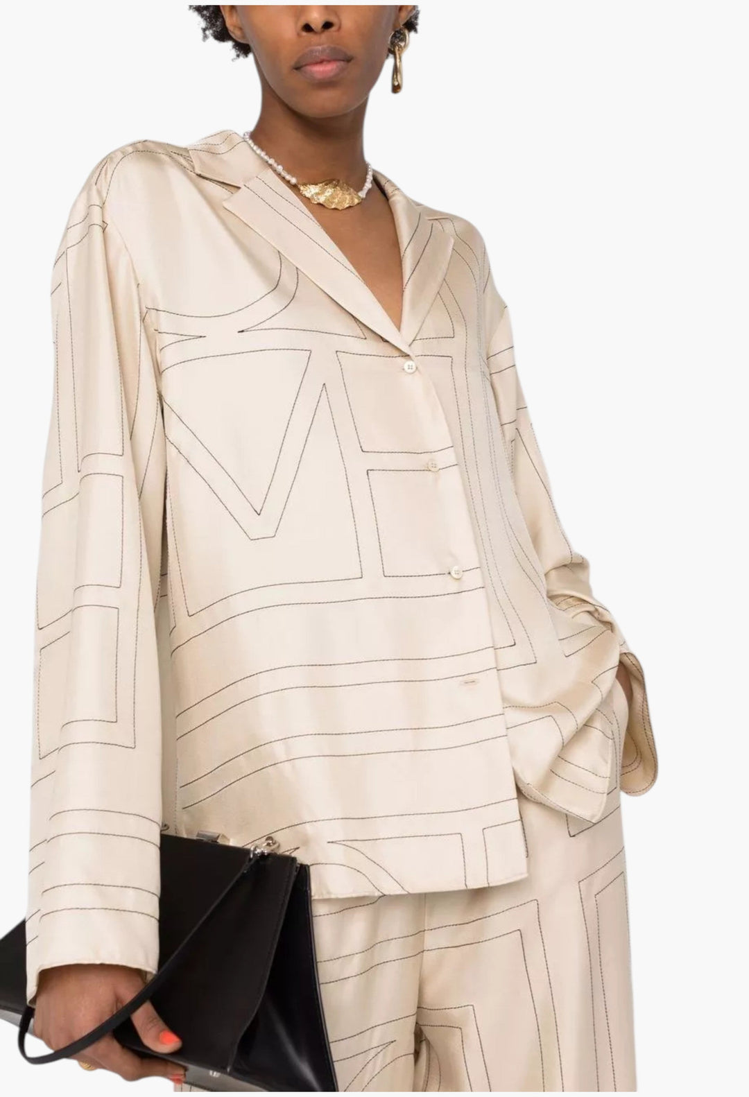 Monogram Silk Shirt - GLAM MODA