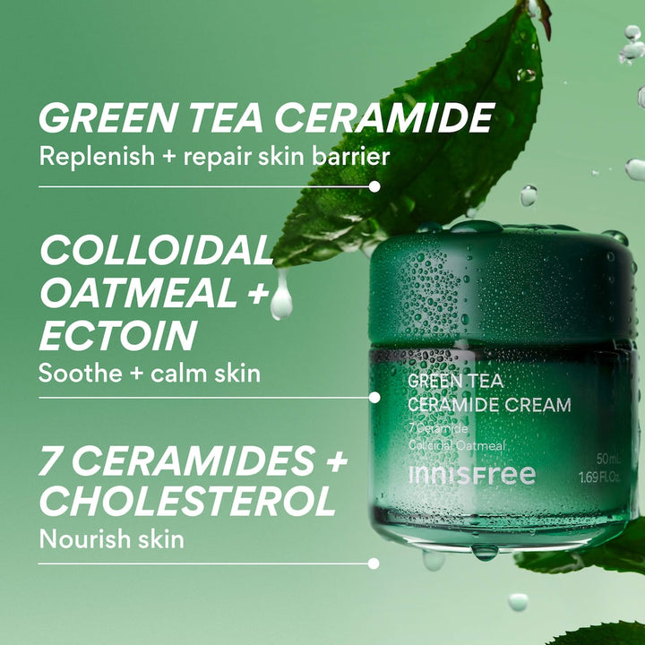 Green Tea Ceramide Cream for Redness & Barrier Repair - GLAM MODA