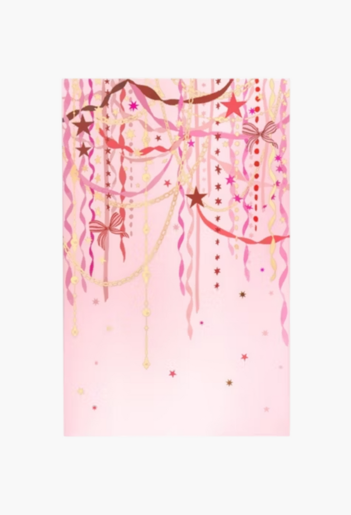 GLAM MODA 24 Days of Skin skincare advent calendar featuring a festive pink design with hanging ribbons and stars.