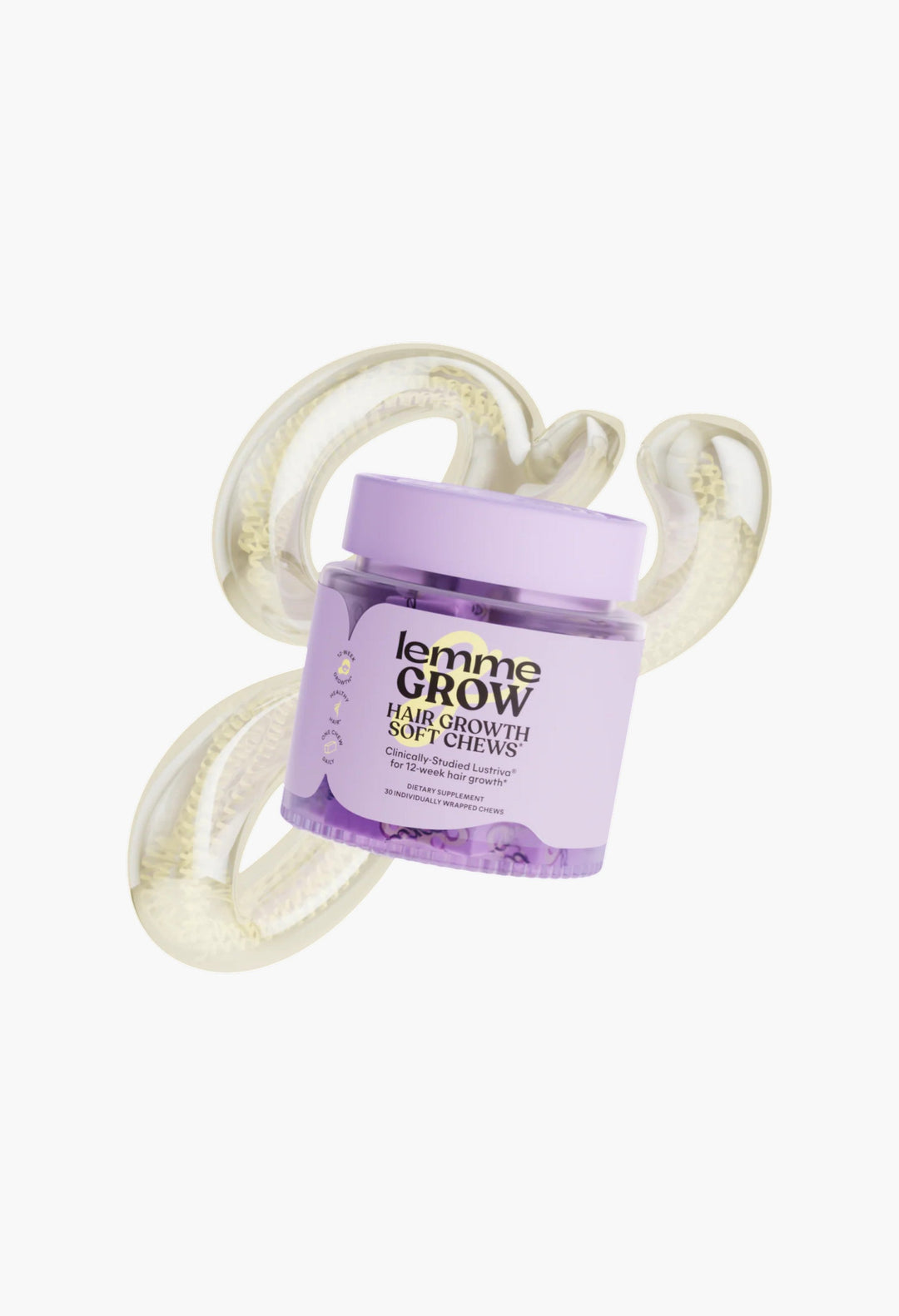 Lemme Grow Soft Chews - Hair Growth & Skin Support - Clinically Studied Lustriva - Mixed Fruit Flavor - GLAM MODA