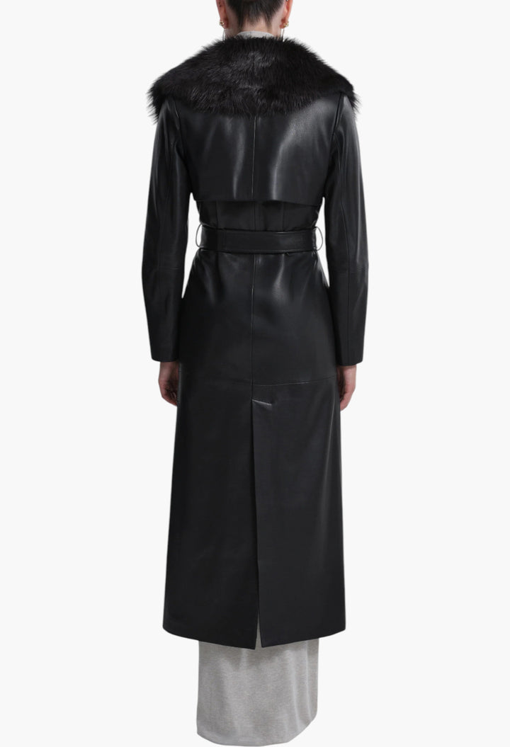 Dakota Glamorous Leather Coat - GLAM MODA