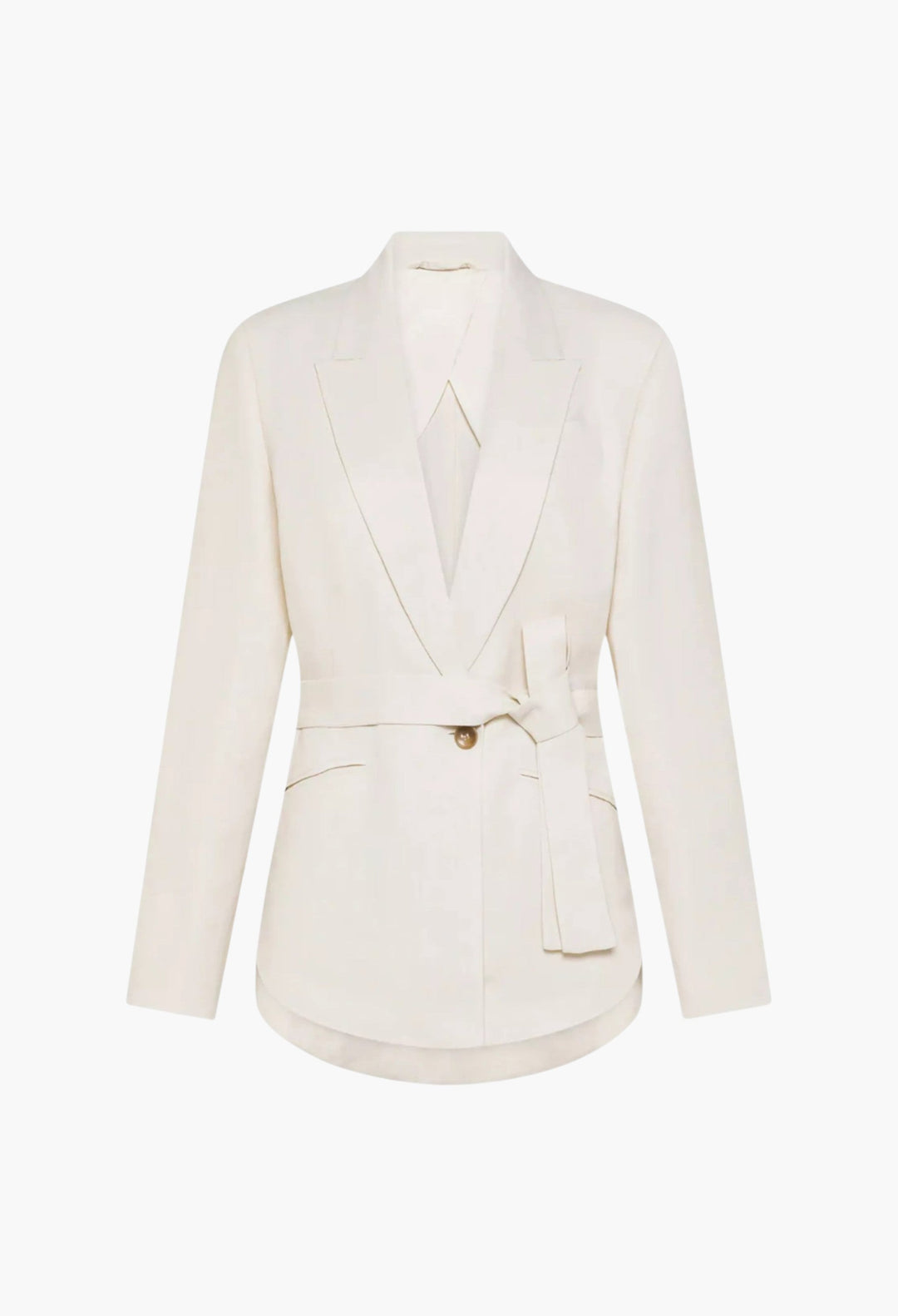 Jacket With Sash At The Waist - GLAM MODA