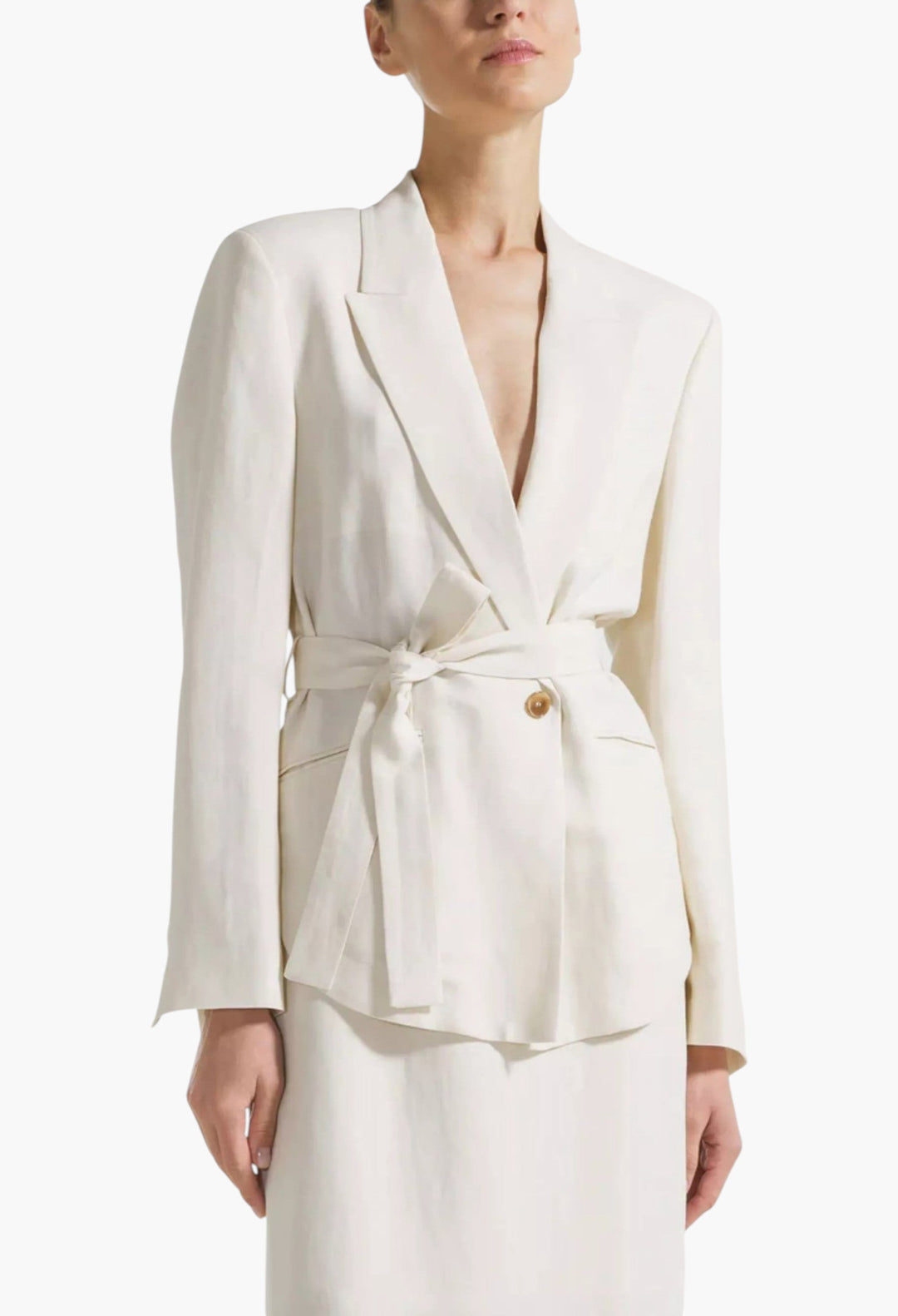 Jacket With Sash At The Waist - GLAM MODA
