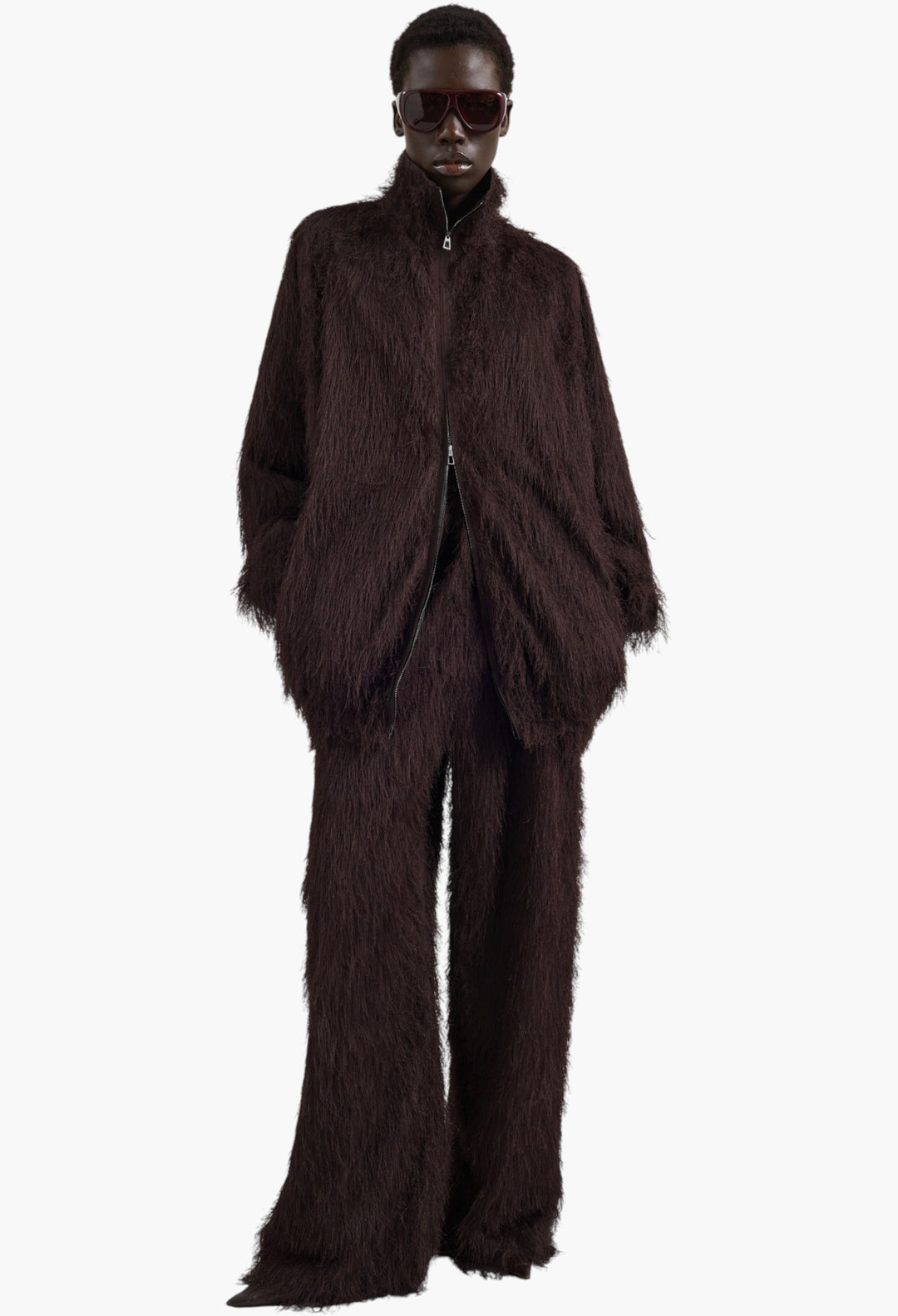 Baxter Fringed Track Jacket - Dark Brown - GLAM MODA