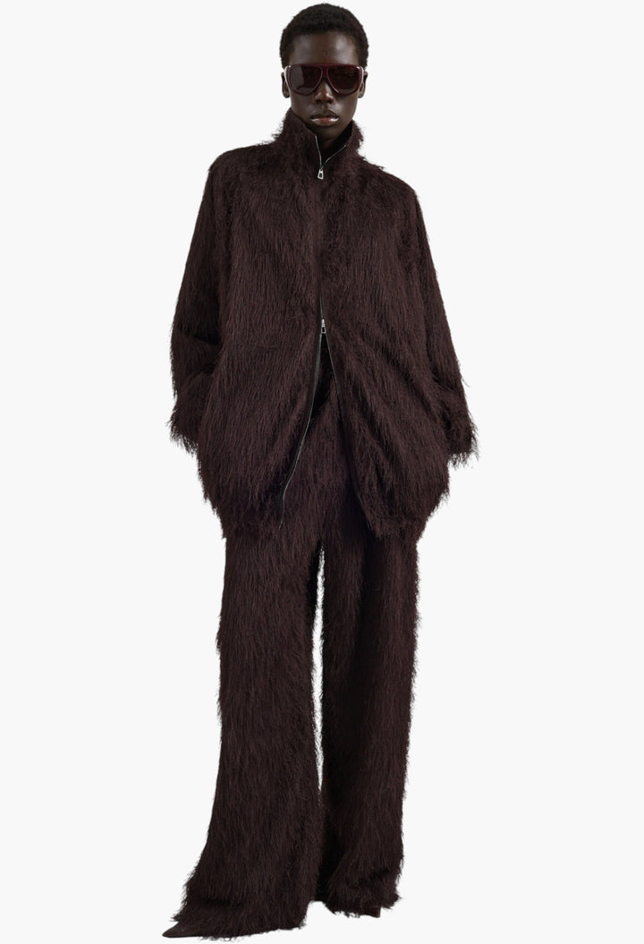 Baxter Fringed Track Jacket - Dark Brown - GLAM MODA