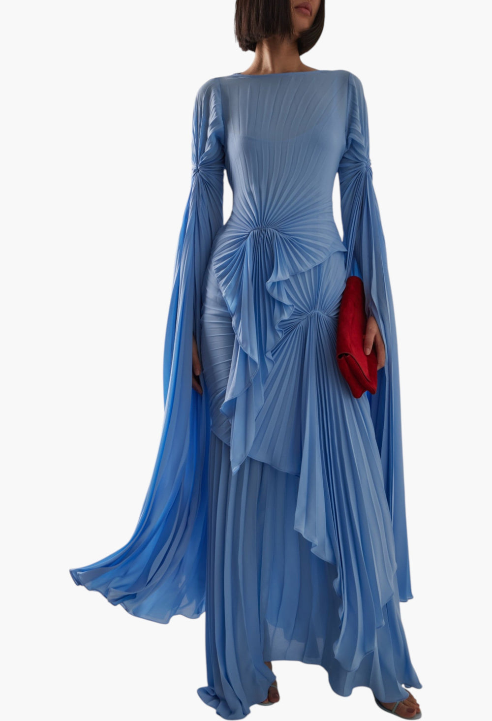 Waterfall Georgette Maxi Dress - GLAM MODA