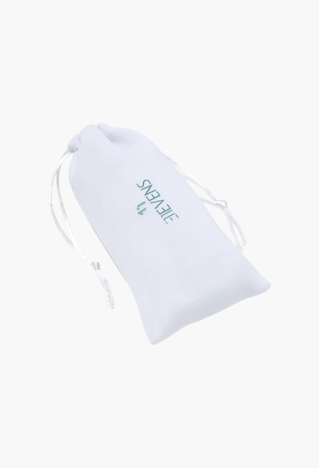 GLAM MODA white fabric drawstring pouch for Ellevens sunglasses with brand logo printed on the front