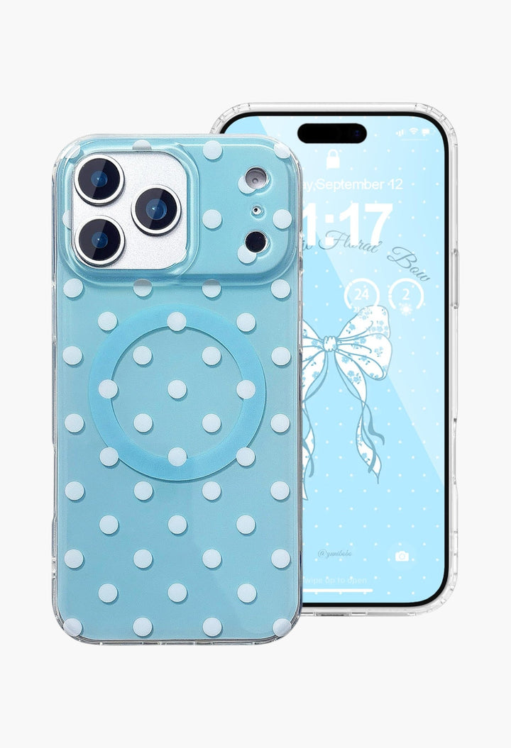 Magnetic Case for iPhone 17 Pro Max Case Compatible with Wireless Charging, Polka Dot Design Shockproof Bumper Cover Case for Girls Women - GLAM MODA