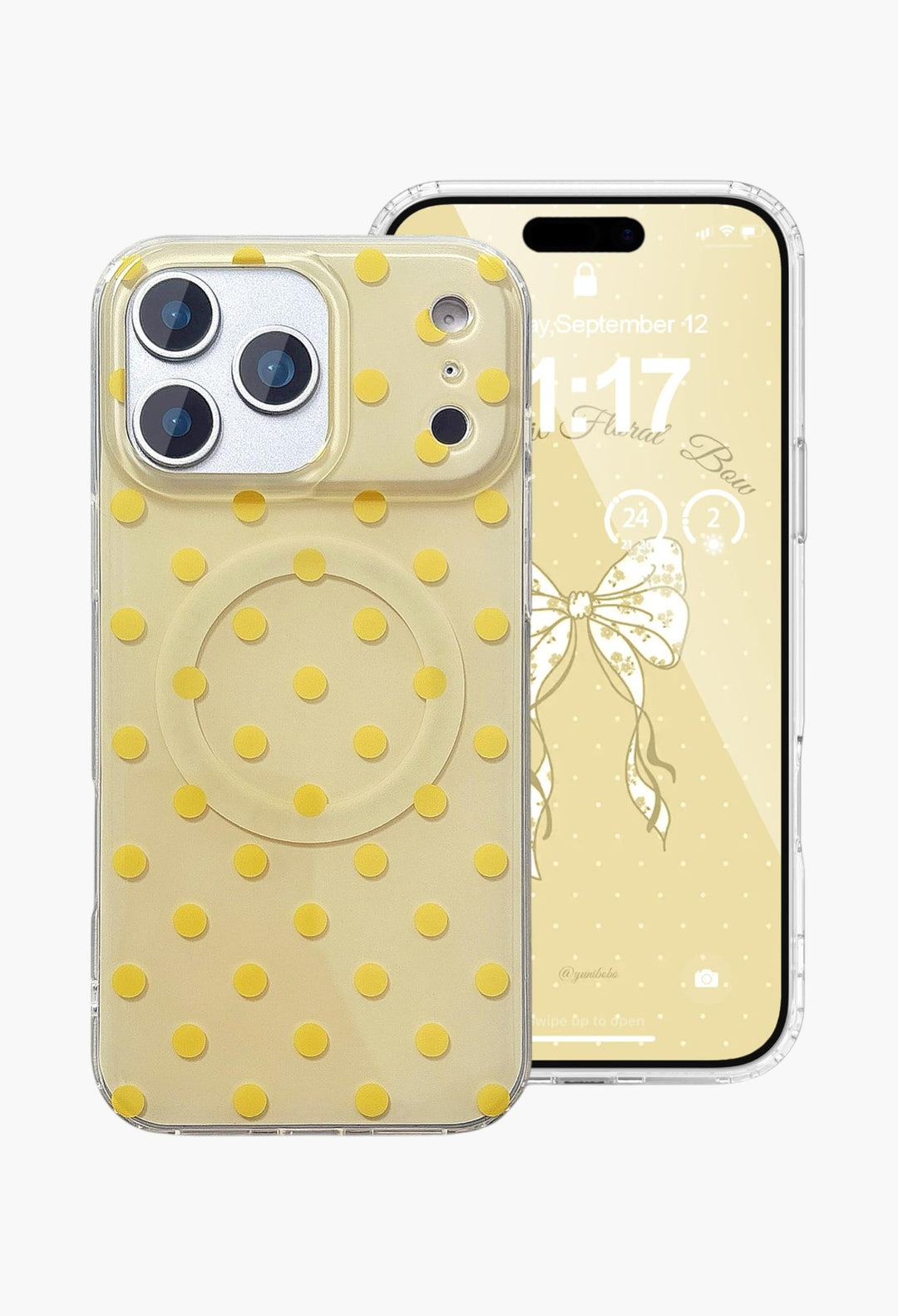 Magnetic Case for iPhone 17 Pro Max Case Compatible with Wireless Charging, Polka Dot Design Shockproof Bumper Cover Case for Girls Women - GLAM MODA