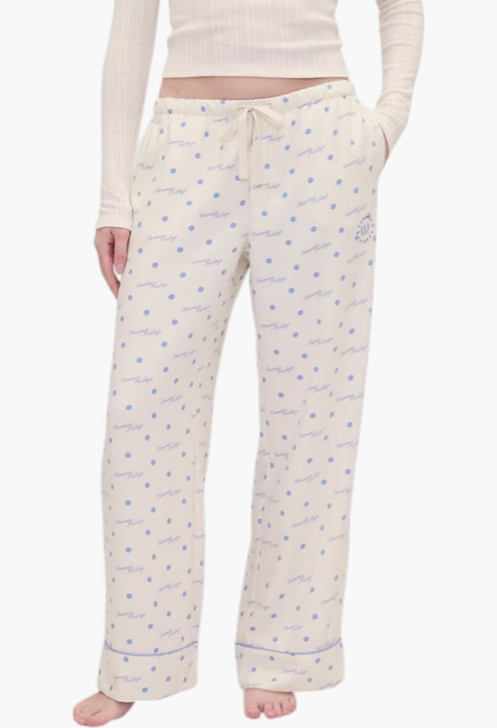 Relaxed Flannel Dotted PJ Pants - GLAM MODA