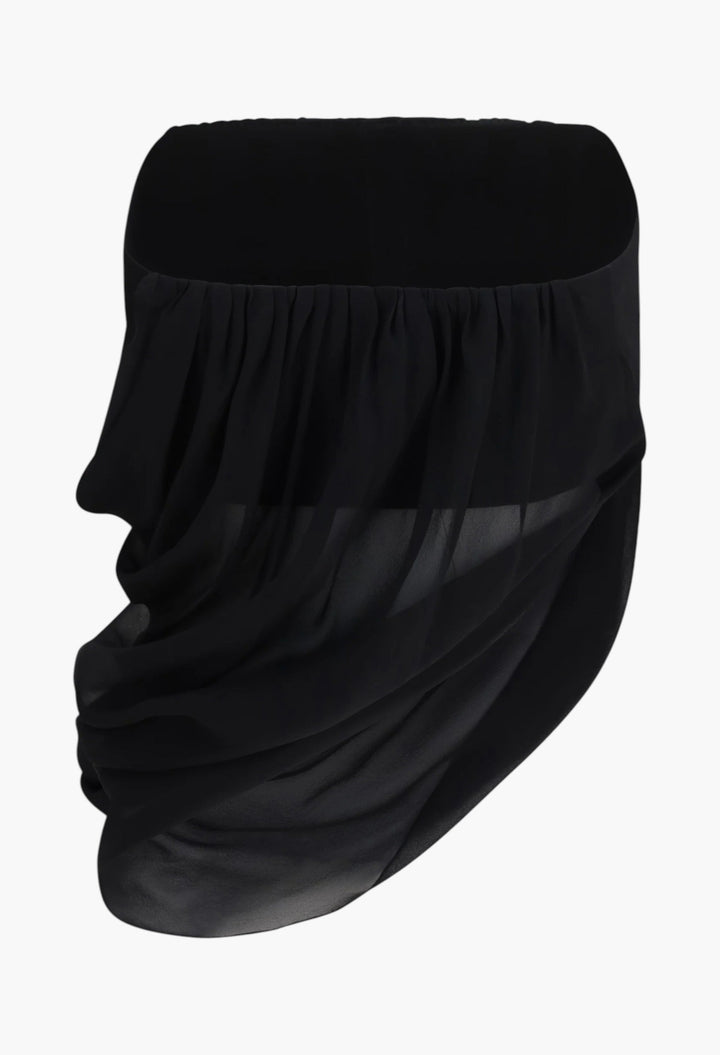 Sheer Draped Top - GLAM MODA