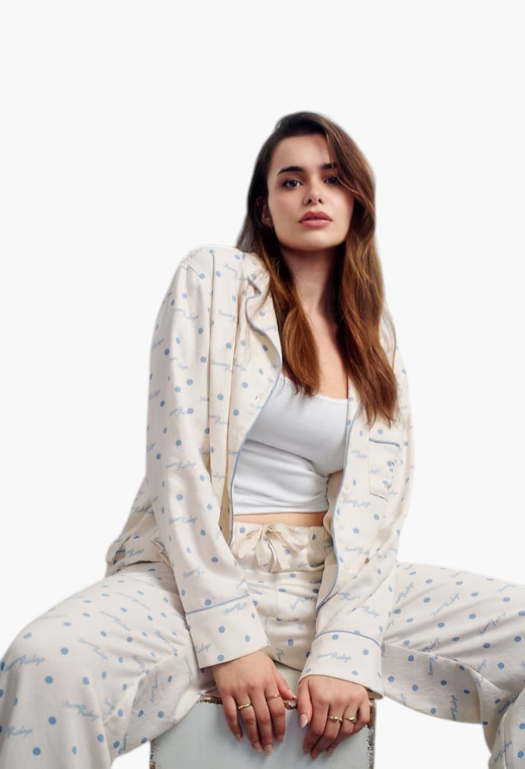 Relaxed Flannel Dotted PJ Shirt - GLAM MODA
