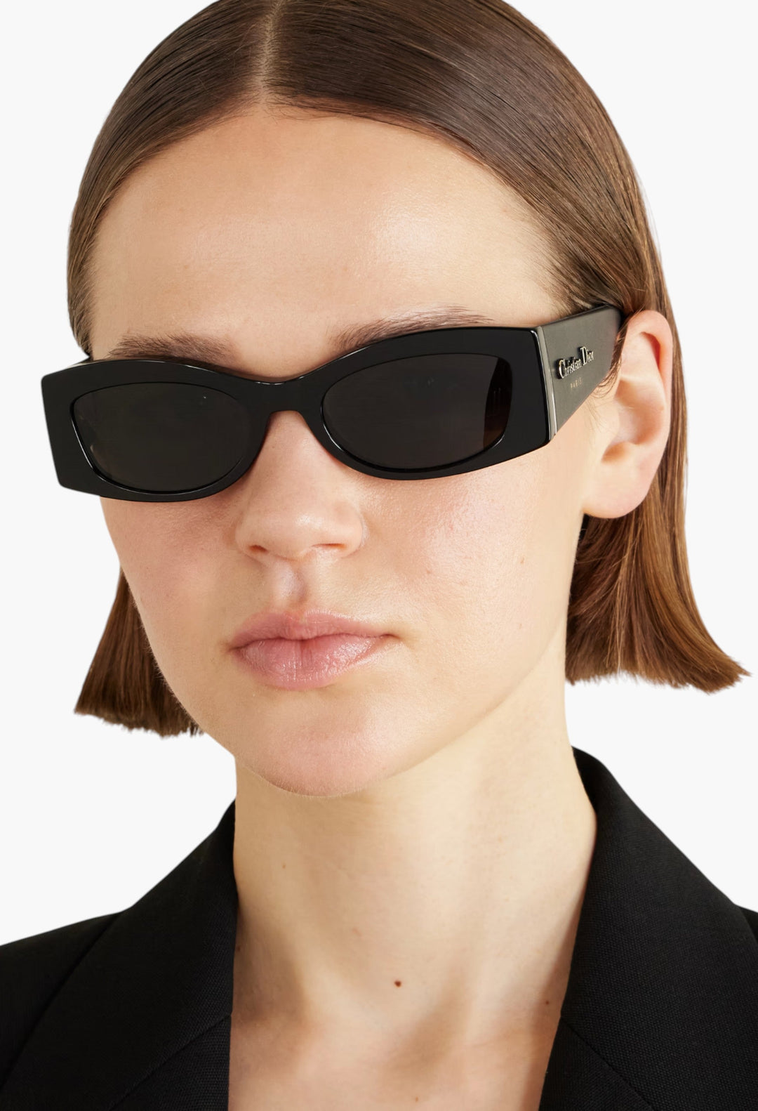 Diorombre S1i Rectangular-Frame Leather-Trimmed Acetate Sunglasses - GLAM MODA