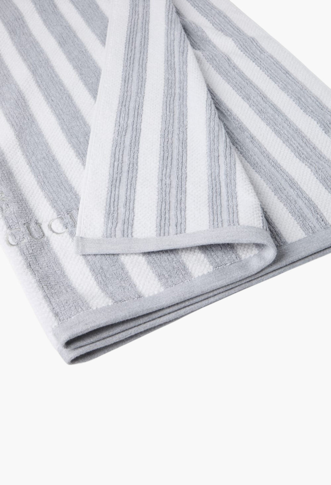 Striped Cotton Terrycloth Beach Towel With Embroidery - GLAM MODA