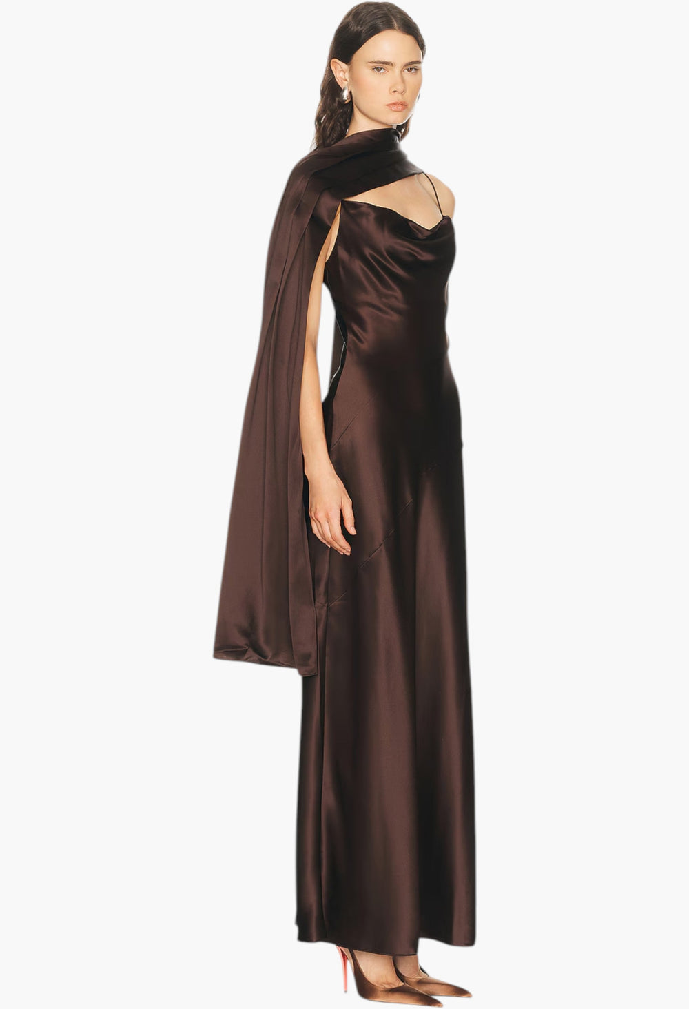 Nelia Maxi Cape Slip Dress - GLAM MODA