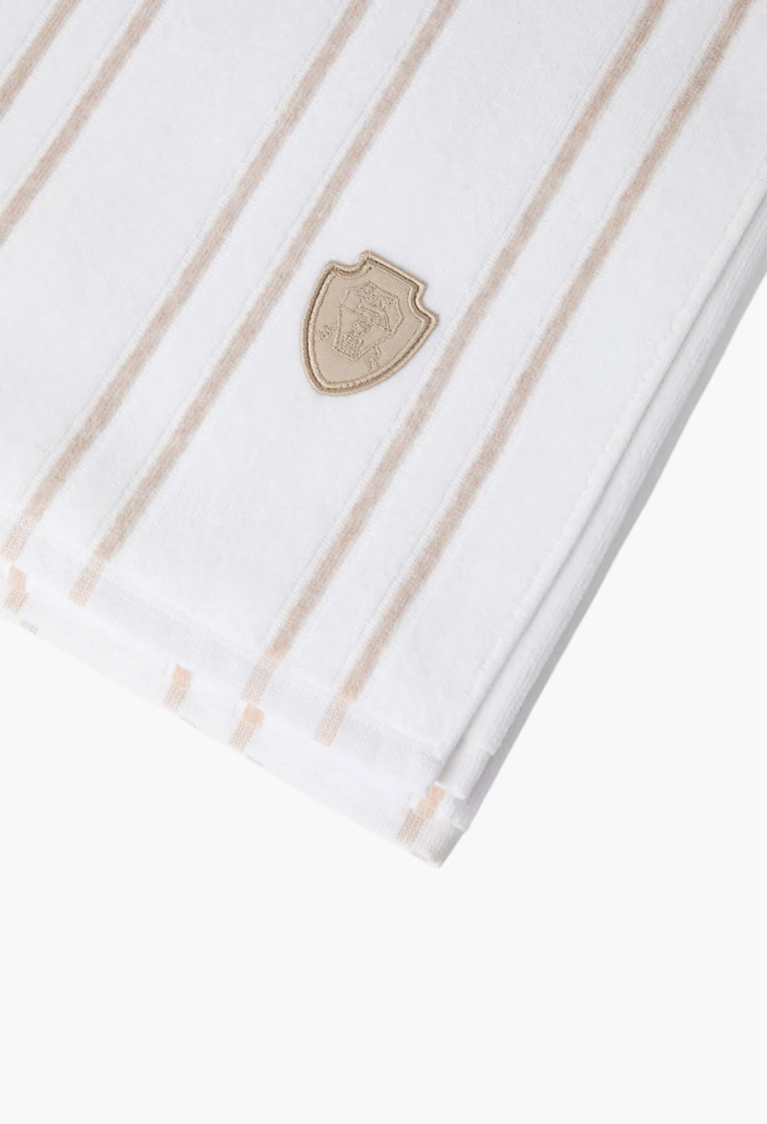 Striped Cotton Terrycloth Towel With Logo - GLAM MODA