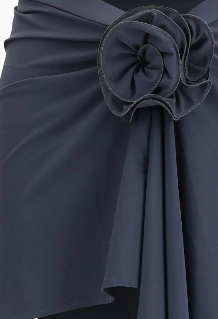 Asymmetrical Draped Swim Skirt - GLAM MODA