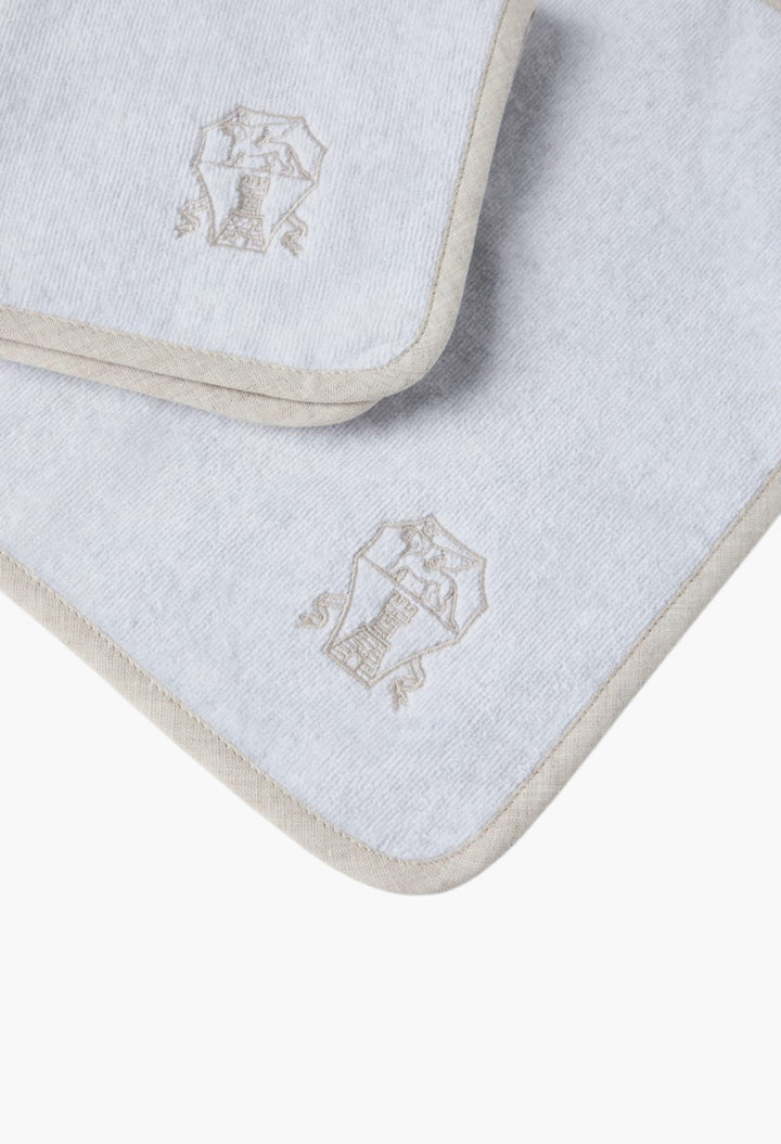 2-Piece Cotton Terrycloth Hand Towel Set With Embroidery - GLAM MODA