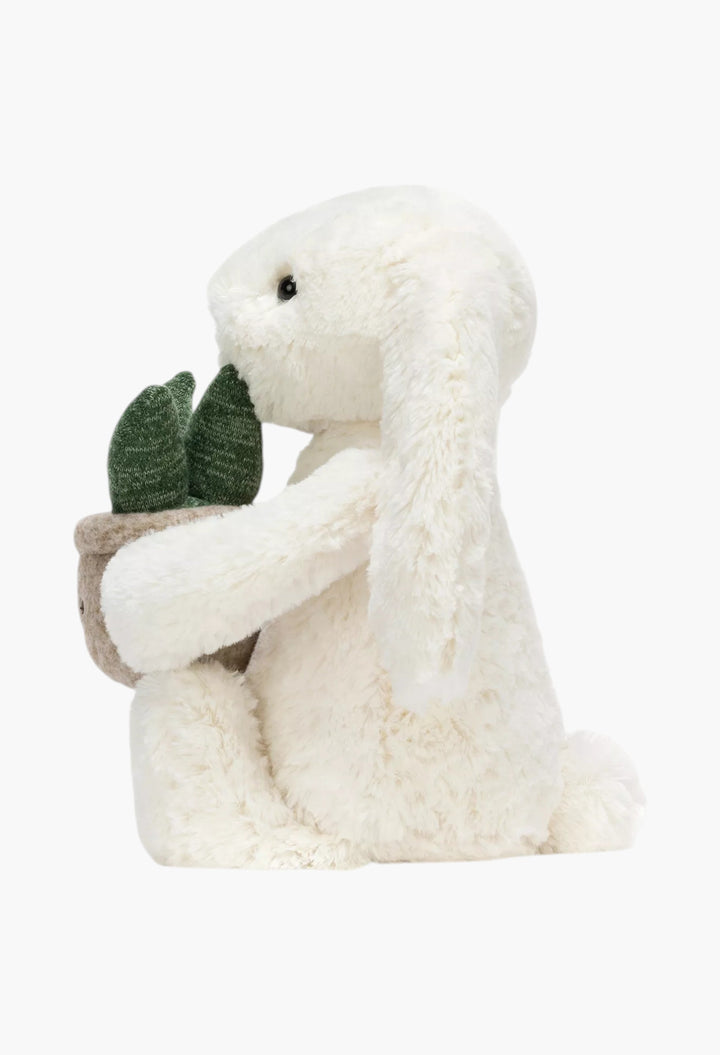 Cream Bunny With Plant Soft Toy 31cm - GLAM MODA