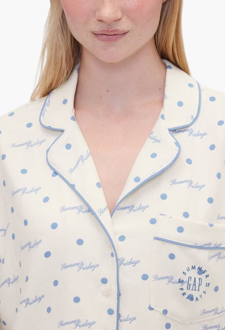 Relaxed Flannel Dotted PJ Shirt - GLAM MODA