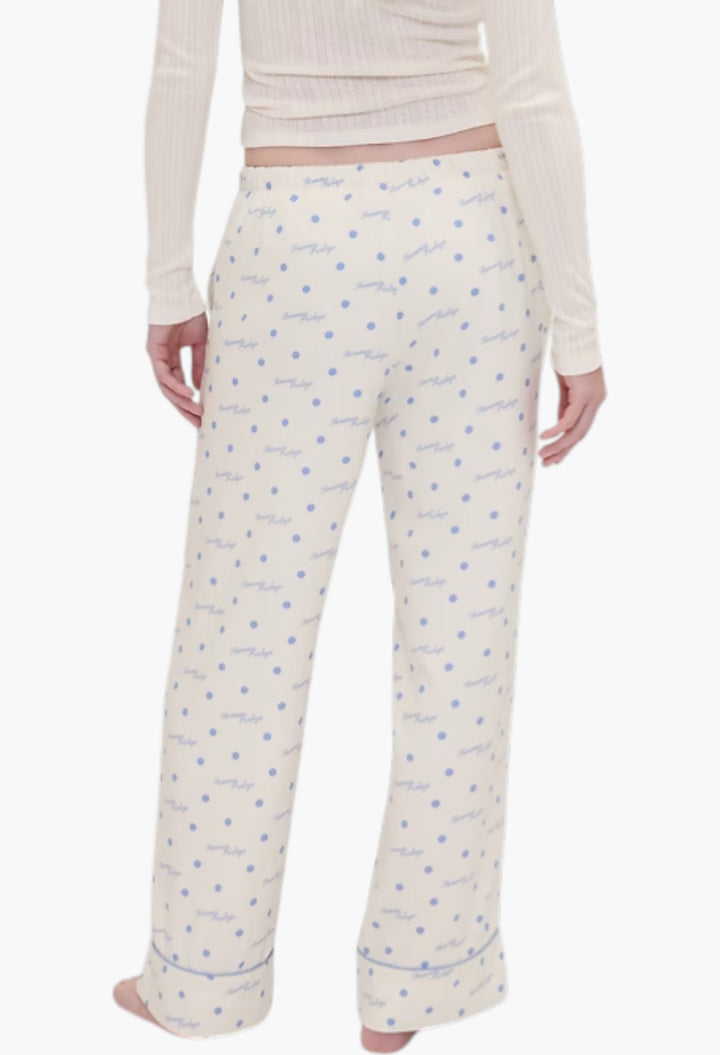 Relaxed Flannel Dotted PJ Pants - GLAM MODA