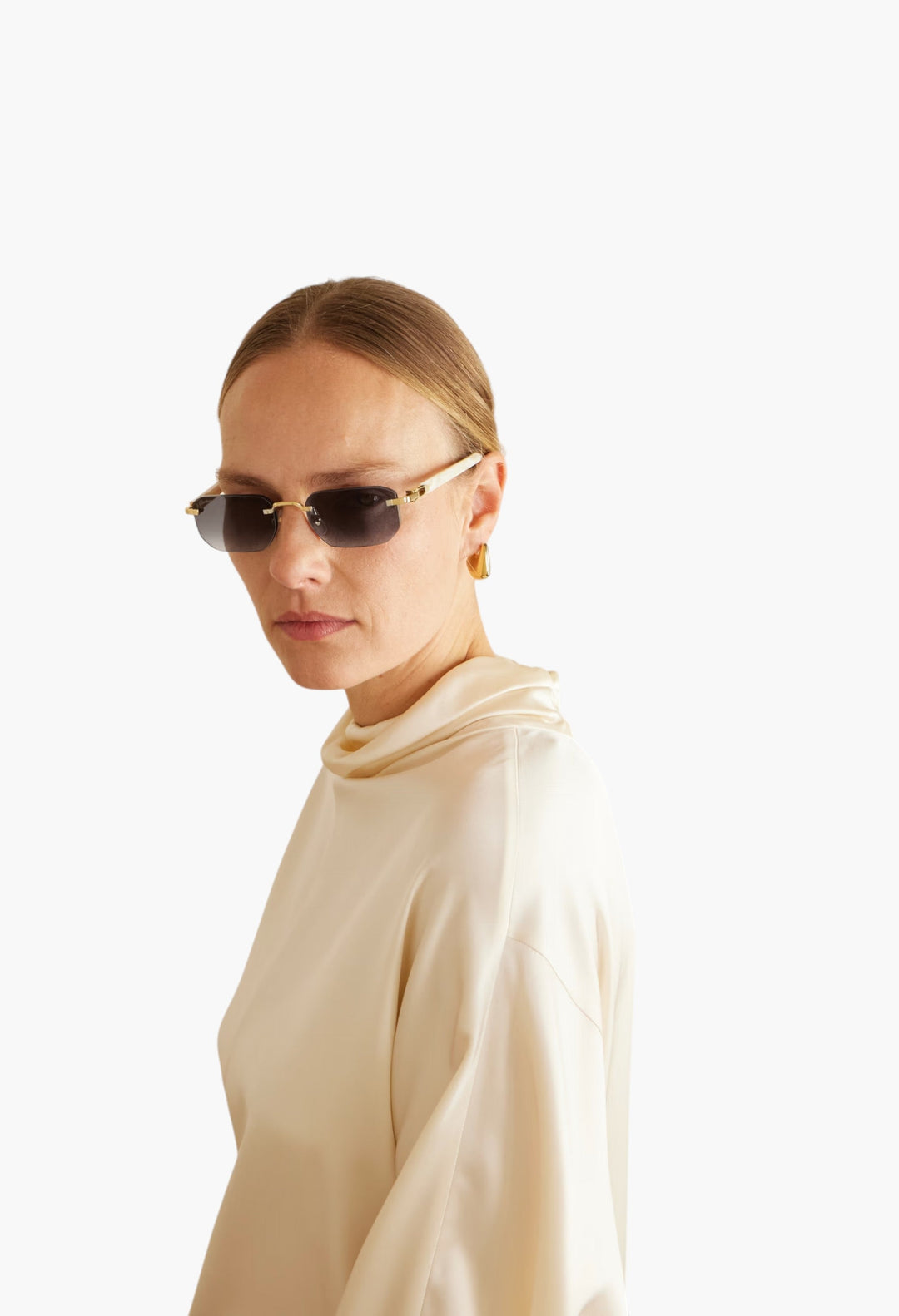 Signature C Rimless Rectangular-Frame Silver-Tone And Acetate Sunglasses - GLAM MODA